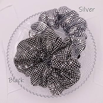 Amazon.com : Embellished Sparkly Black Crystal Scrunchie